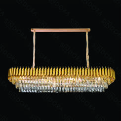 PENDENTE METAL DOURADO+CRISTAL TRANSPARENTE 120x35CM DCD06587