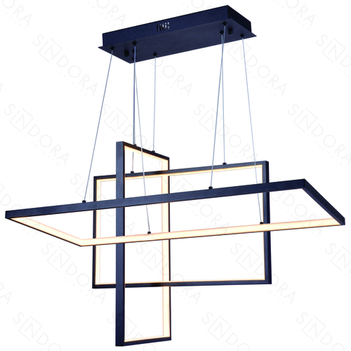PENDENTE ALUMINIO PRETO+SILICONE 80×40CM 113W 3000K 11300LM DCD03032