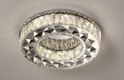 PLAFON INOX CROMADO+CRISTAL TRANSPARENTE  35CM 32W 3000K 4000K 6000K CONTROLE DCX00178