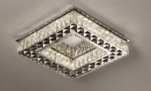 PLAFON  INOX CROMADO+CRISTAL TRANSPARENTE 45CM 36W 3000K 4000K 6000K 2000LM DCX00190