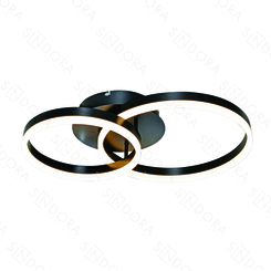 PLAFON(LUZ DIRETA) ALUMINIO ESCOVADO PRETO+ACRILICO 30×40CM 44W 3000K 3080LM DCX03226