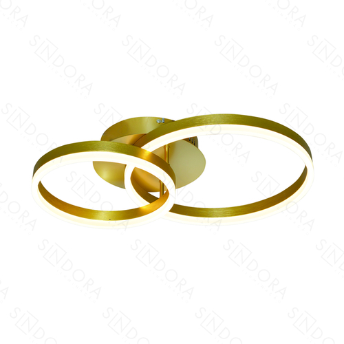 PLAFON(LUZ DIRETA) ALUMINIO ESCOVADO DOURADO+ACRILICO  30×40CM 44W 3000K 3080LM DCX03224