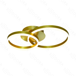 PLAFON(LUZ DIRETA) ALUMINIO ESCOVADO DOURADO+ACRILICO  30×40CM 44W 3000K 3080LM DCX03224