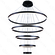 PENDENTE ALIANÇA (LUZ DIRETA) 100X80X60X40X20CM 188W 3000K 13160LM T ALUMINIO PRETO+ACRILICO DCD03093
