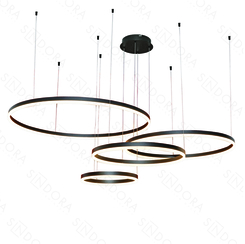 PENDENTE ALIANÇA(LUZ DIRETA) 100X80X60X40CM 175W 12250LM 3000K PRETO+ACRILICO DCD03195