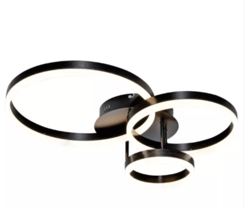 PLAFON(LUZ DIRETA) 20×30×40CM 57W 3990LM 3000K ALUMINIO PRETO+ACRILICO  DCX03229