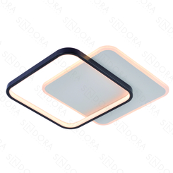 PLAFON 40CM 58W 4200LM 3000K METAL PRETO+ACRILICO+SILICONE DCX03130