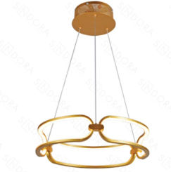PENDENTE  METAL ESCOVADO DOURADO+SILICONE 45×12CM 60W 3000K 6000LM  DCD03034