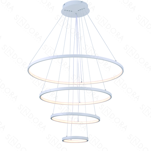 PENDENTE ALUMINIO BRANCO+SILICONE 80X60X40X20CM 125W 3000K 12500LM DCD03111