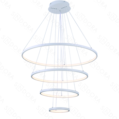 PENDENTE ALUMINIO BRANCO+SILICONE 80X60X40X20CM 125W 3000K 12500LM DCD03111