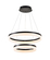 PENDENTE(LUZ DIRETA) PRETO+ACRILICO 114W 60X40CM COM CONTROLE  9215P