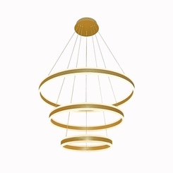 PENDENTE(LUZ DIRETA E INDIRETA)DOURADO 80X60X40CM 226W COM CONTROLE A29D