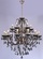 LUSTRE PENDENTE 18 BRAÇOS METAL PRETO E DOURADO+CRISTAL PRETO DCD0481-12+6