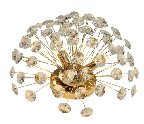 PLAFON METAL DOURADO+CRISTAL 35CM G9×3 DCX01238
