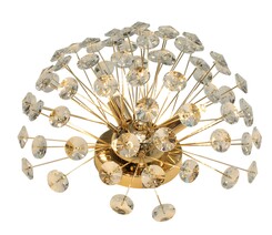 PLAFON METAL DOURADO+CRISTAL 35CM G9×3 DCX01238