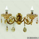 ARANDELA CRISTAL METAL DOURADO+CRISTAL AMBAR  32×17×17CM DCB0409-2