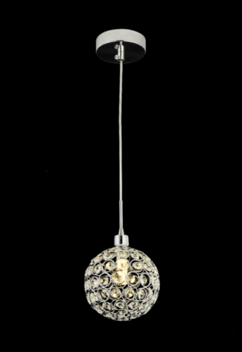 PENDENTE METAL CROMADO+CRISTAL 12CM G9×1 DCD00768