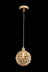 PENDENTE  METAL DOURADO+CRISTAL 12CM G9×1 DCD00766