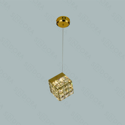 PENDENTE  15CM 12W INOX DOURADO+CRISTAL TRANSPARENTE DCD02948