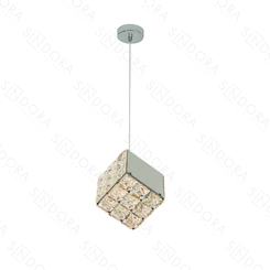 PENDENTE 15CM 12W 1200LM 3000K  INOX CROMADO+CRISTAL TRANSPARENTE DCD002949