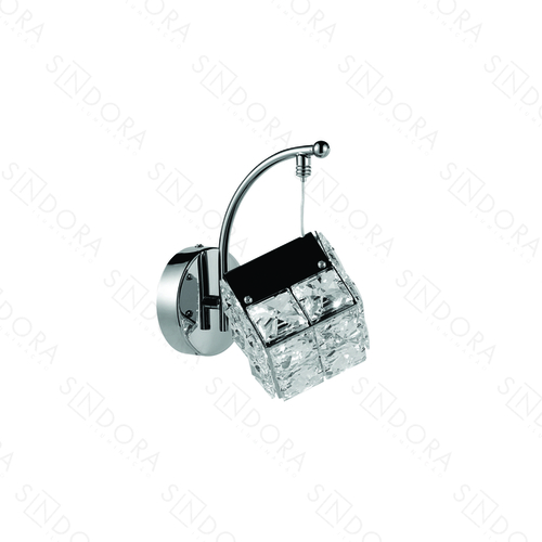 ARANDELA 11×21CM 9W 900LM 3000K INOX CROMADO+CRISTAL TRANSPARENTE DCB02951