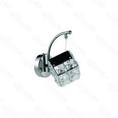 ARANDELA 11×21CM 9W 900LM 3000K INOX CROMADO+CRISTAL TRANSPARENTE DCB02951