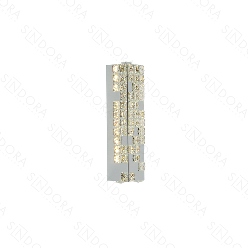 ARANDELA  12×44CM 16W INOX CROMADO+CRISTAL TRANSPARENTE DCB02955