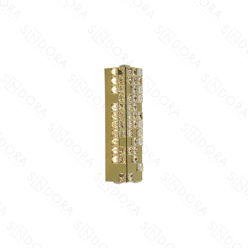 ARANDELA 12×44CM 16W INOX DOURADO+CRISTAL TRANSPARENTE DCB02956