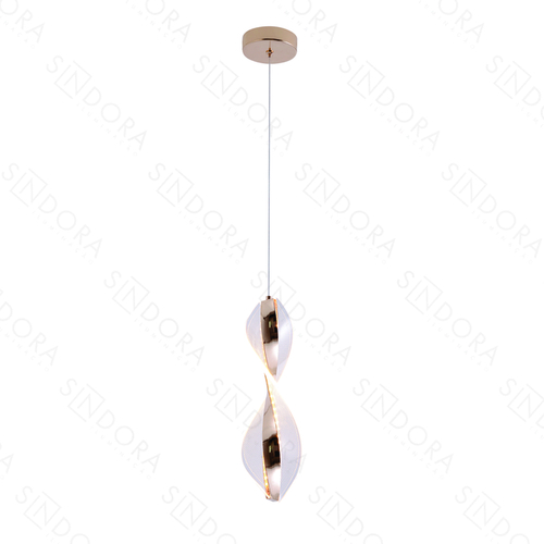 PENDENTE 30CM 10W 3000K METAL DOURADO+ACRILICO QD05141