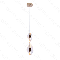 PENDENTE 30CM 10W 3000K METAL DOURADO+ACRILICO QD05141