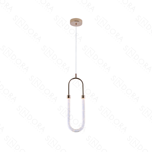 PENDENTE 12×40CM 6W METAL DOURADO+CRISTAL QD05133