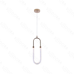 PENDENTE 12×40CM 6W METAL DOURADO+CRISTAL QD05133