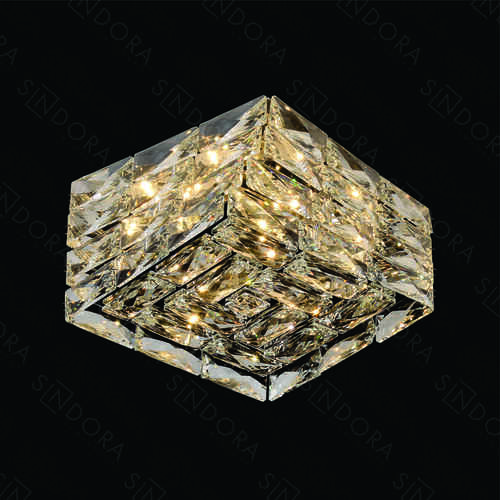 PLAFON CRISTAL 30CM 20W 3000K  INOX CROMADO+CRISTAL TRANSPARENTE DCX02911